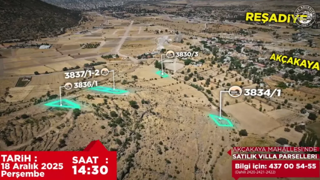 Akçakaya ve Endürlük’te 30 Prestijli Parsel İhaleyle Satışta