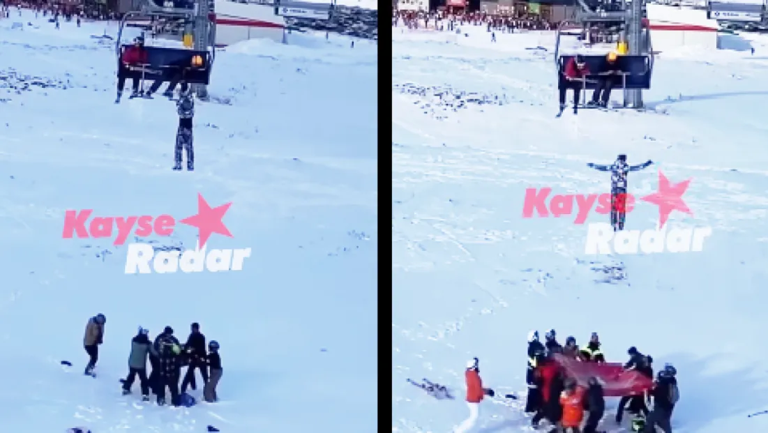 Erciyes'te Teleferikte Asılı Kalan Kayakçı Düşmemiş: Atlayınca kurtarılmış