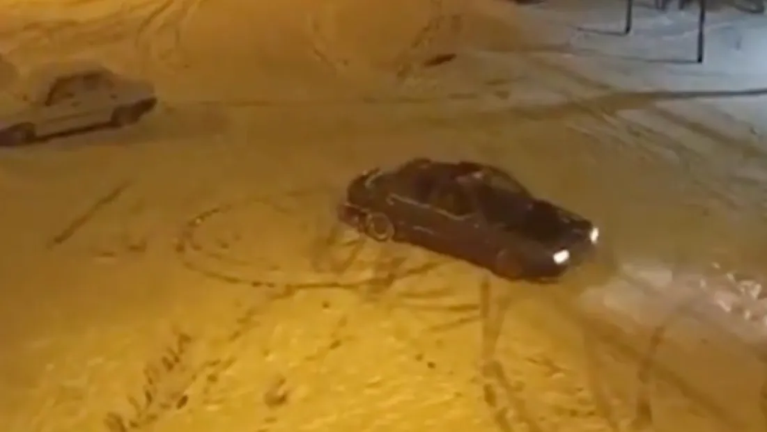 Kayseri’de karda drift atan sürücülere yüklü ceza