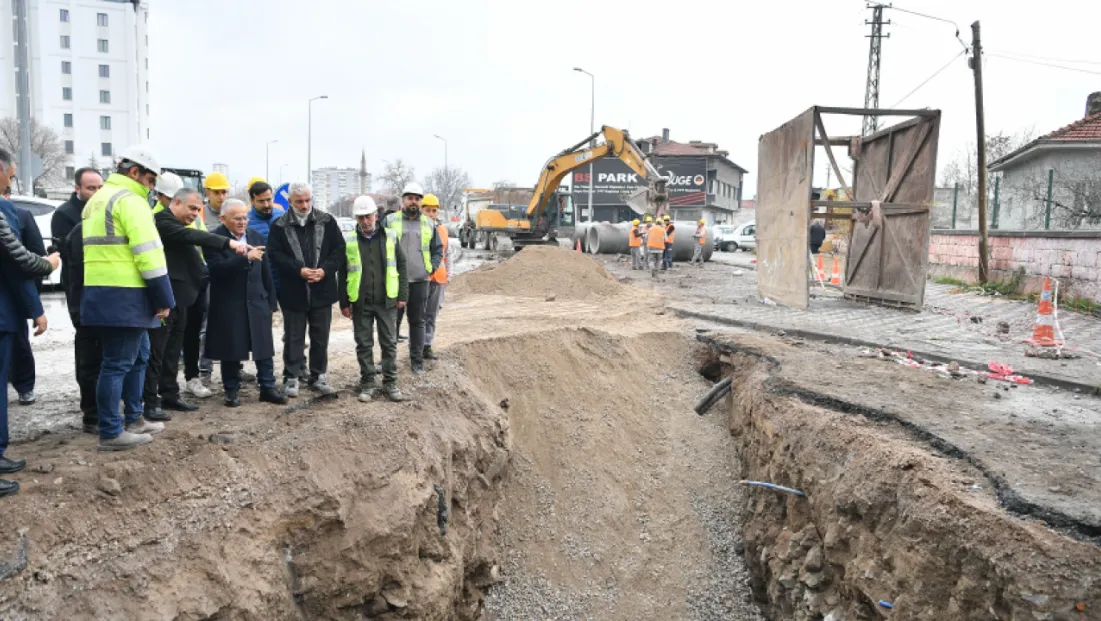 Kayseri'de Kartal Kavşağı Altyapı Çalışmaları Hızla İlerliyor