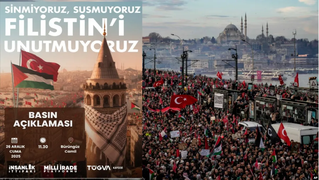 Kayseri TÜGVA'dan Filistin Yürüyüşüne Destek Açıklaması