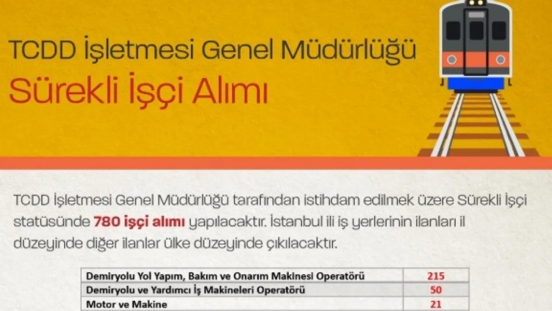 TCDD 780 kişilik işçi alımını duyurdu
