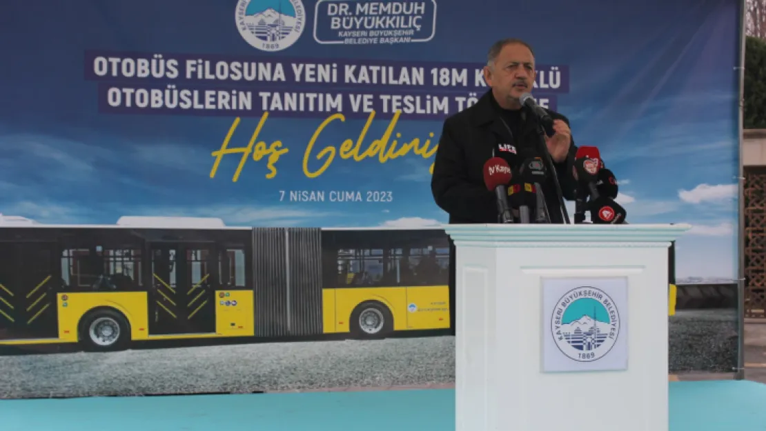 150 kişi kapasiteli 12 adet yeni otobüs Kayseri'ye kazandırıldı