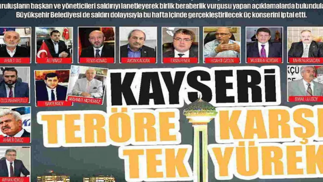Kayseri teröre karşı tek yürek