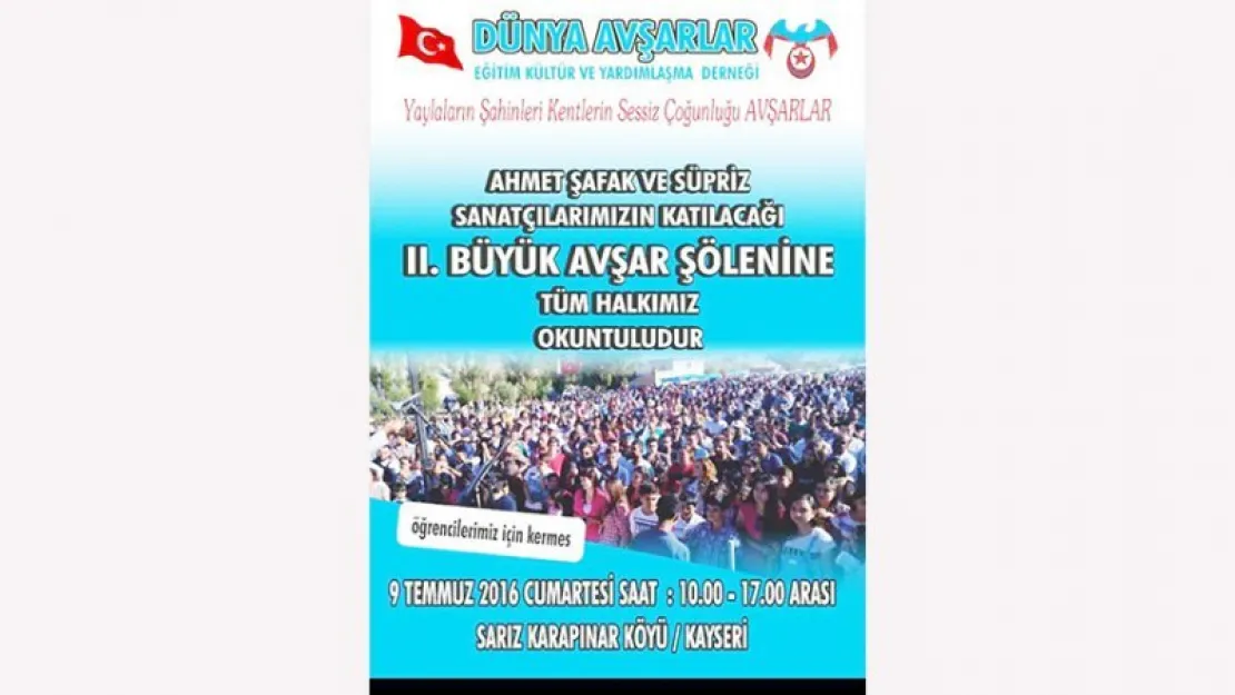 Avşarlar Sarız'da buluşacak