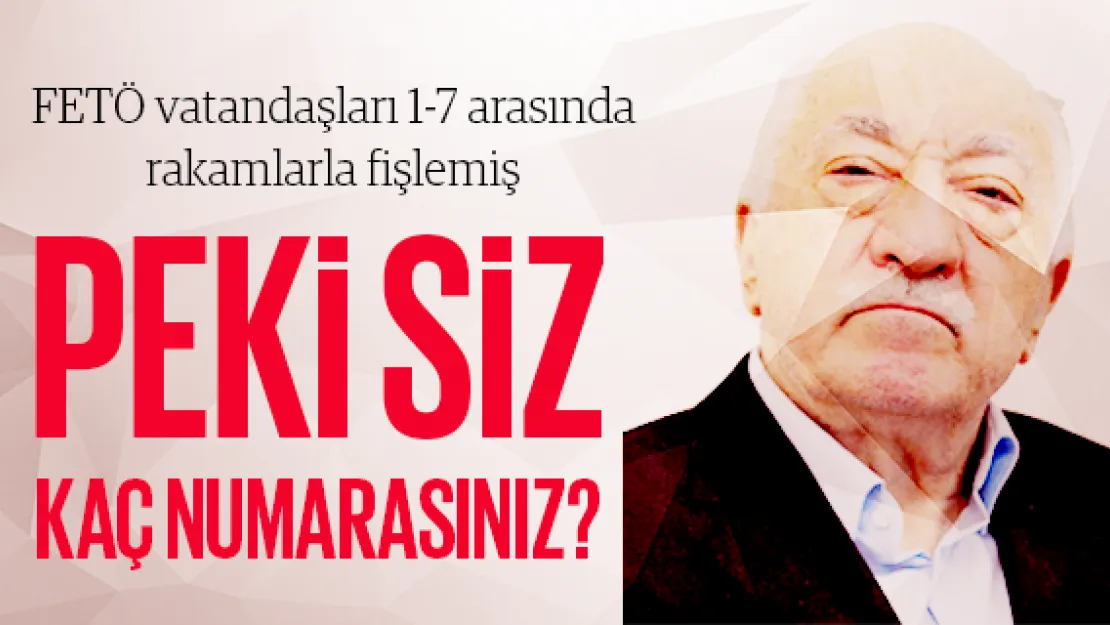 FETÖ'ye göre siz kaç numarasınız?