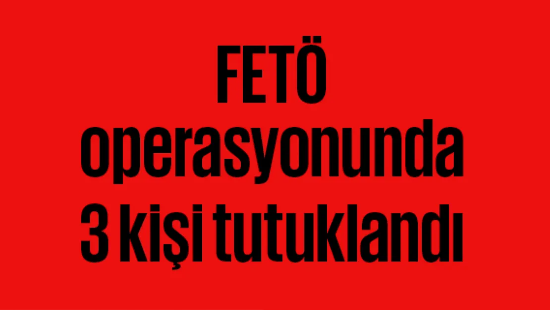 FETÖ operasyonunda 3 kişi tutuklandı