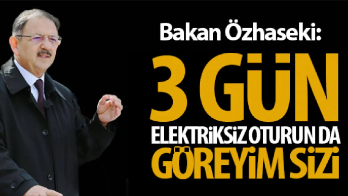 " 3 gün elektriksiz oturun da göreyim sizi!"