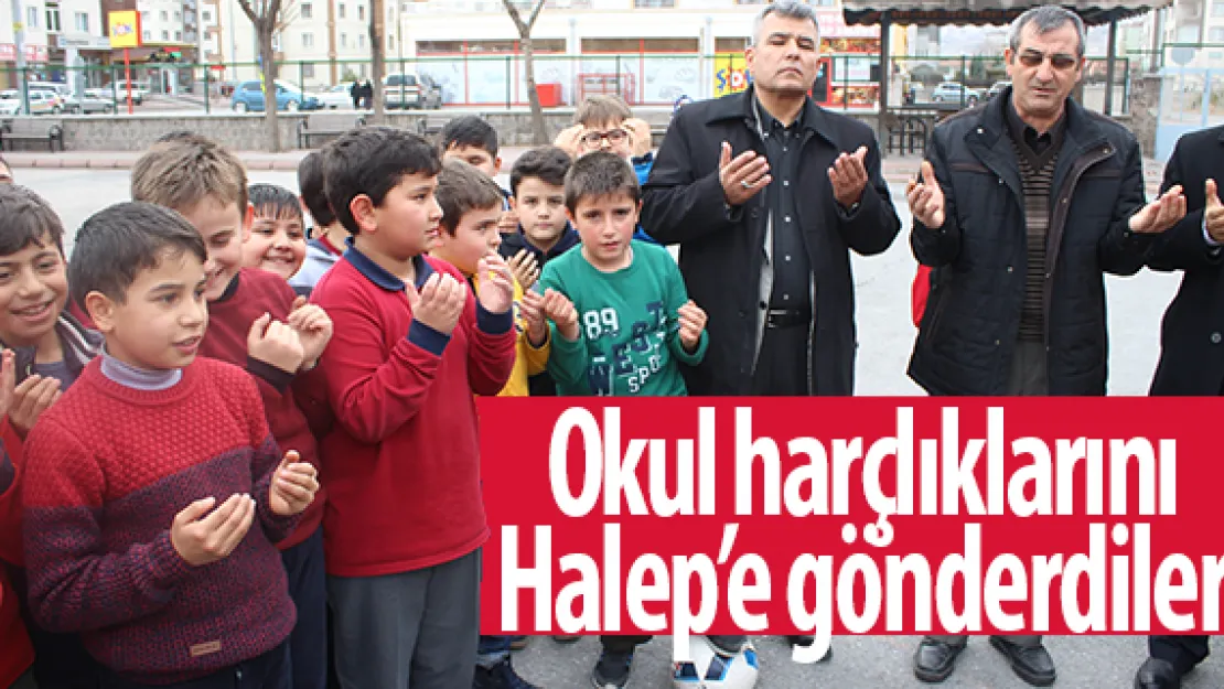 Okul harçlıklarını Halep'e gönderdiler