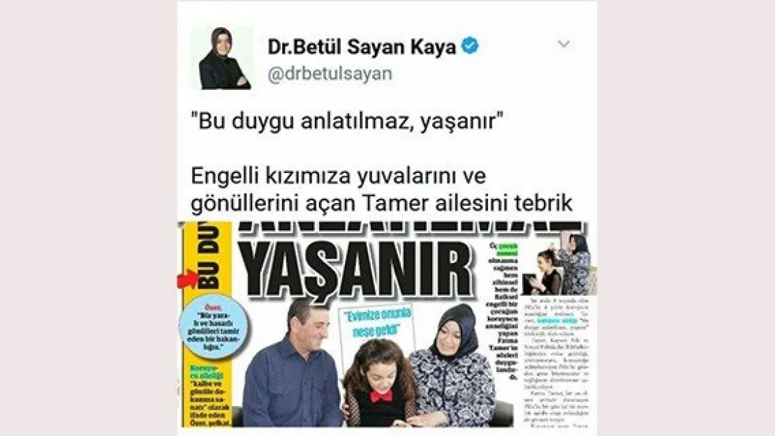 Bakan Sayan manşetimizle tebrik etti