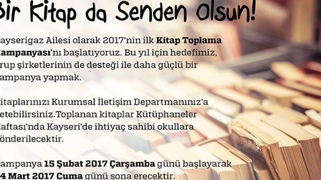 Kayserigaz'dan kitap toplama seferberliği