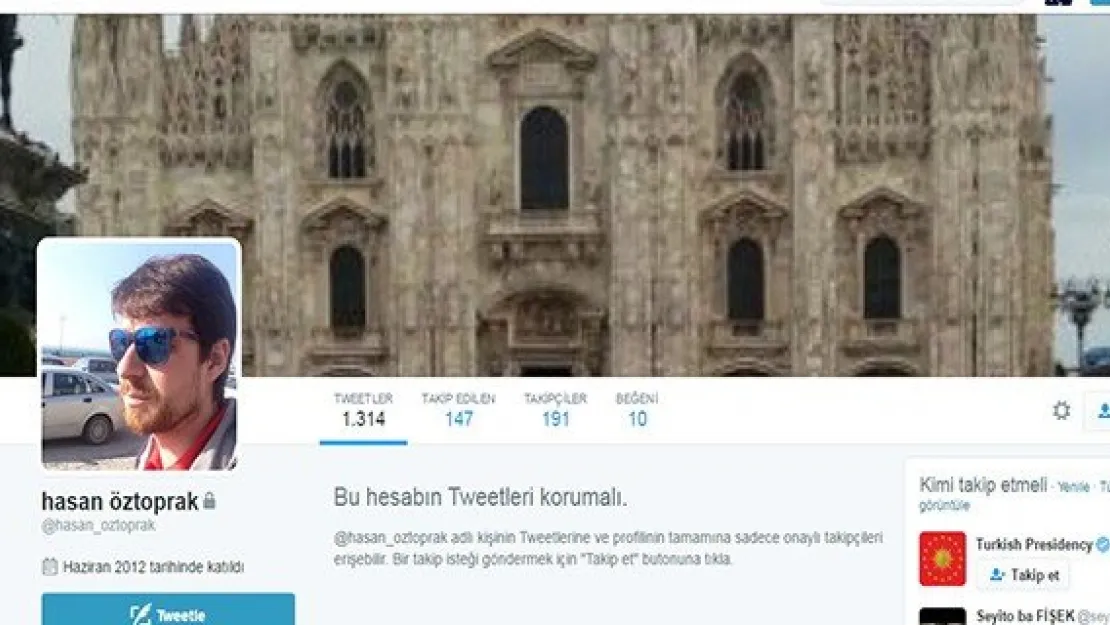 O 'AKP'li hesabını korumaya aldı
