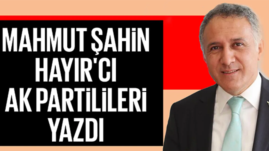 MAHMUT ŞAHİN HAYIR'CI AK PARTİLİLERİ YAZDI