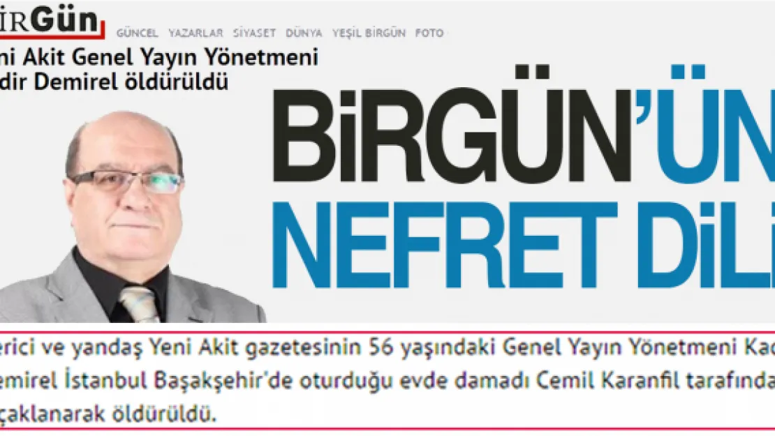 BİRGÜN'ÜN NEFRET DİLİ