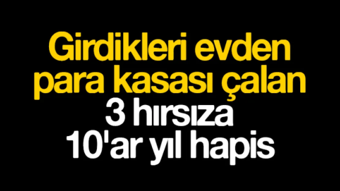 Girdikleri evden para kasası çalan 3 hırsıza 10'ar yıl hapis
