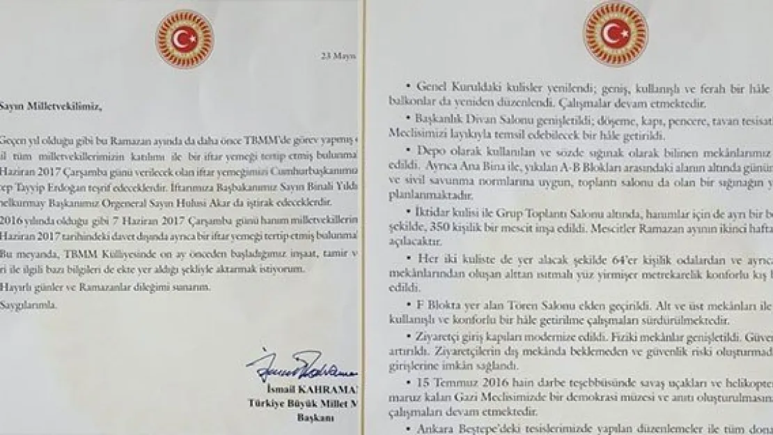 İsmail Kahraman yeni Meclis binası istiyor