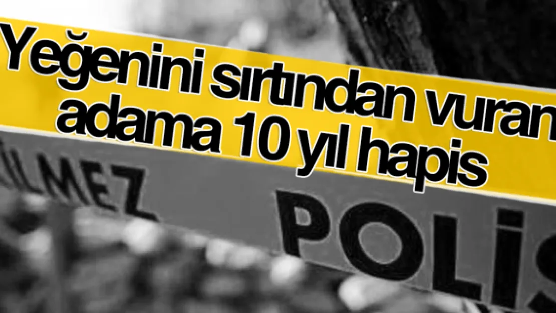 Yeğenini sırtından vuran adama 10 yıl hapis