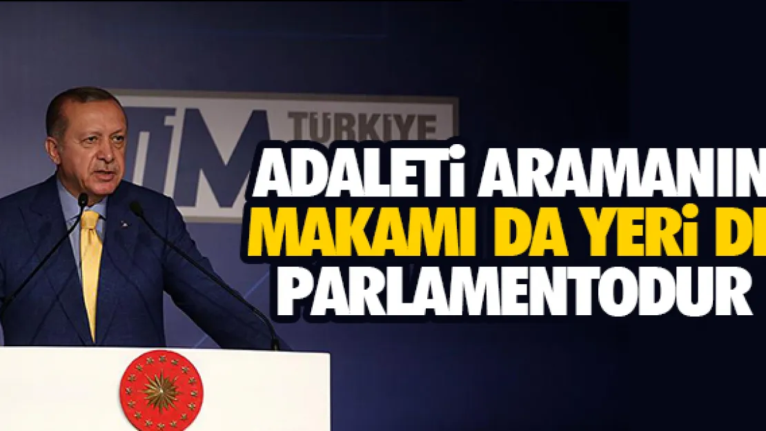 'ADALETİ ARAMANIN MAKAMI DA YERİ DE PARLAMENTODUR'
