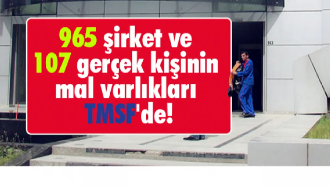 965 şirket ve 107 gerçek kişinin mal varlıkları TMSF'de!