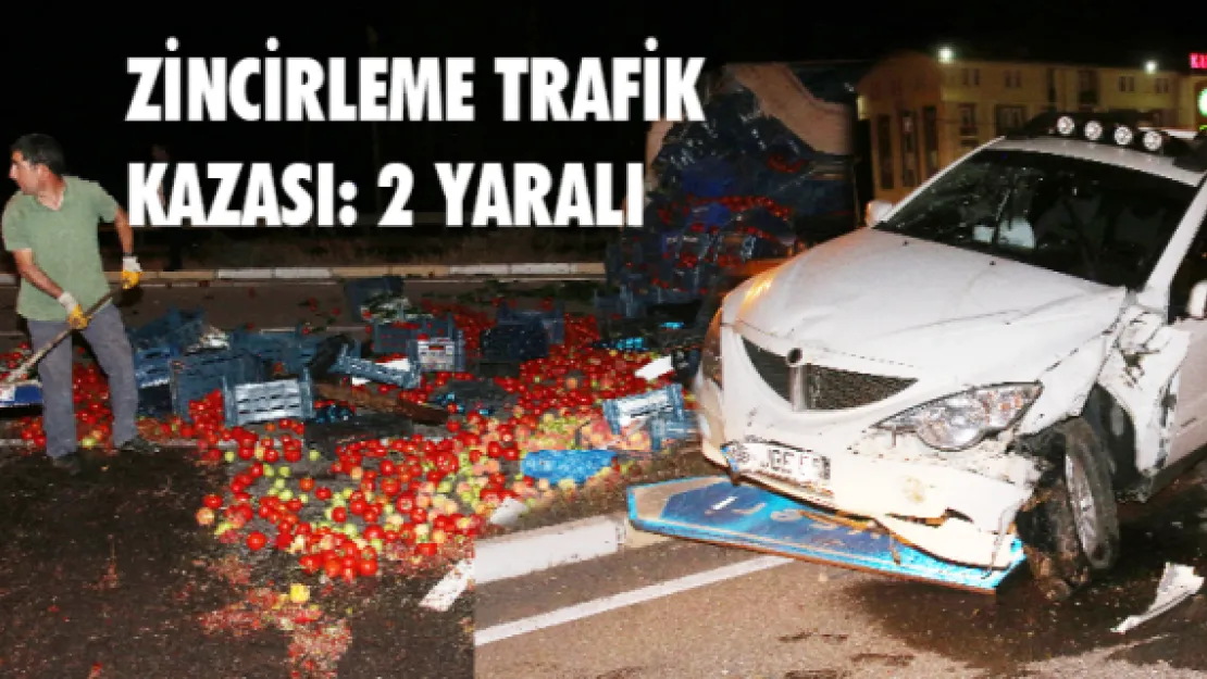 Şarkışla'da zincirleme trafik kazası: 2 yaralı