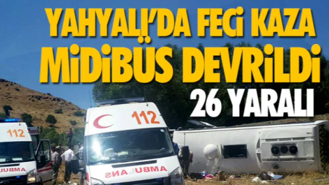 Tur midibüsü devrildi: 26 yaralı