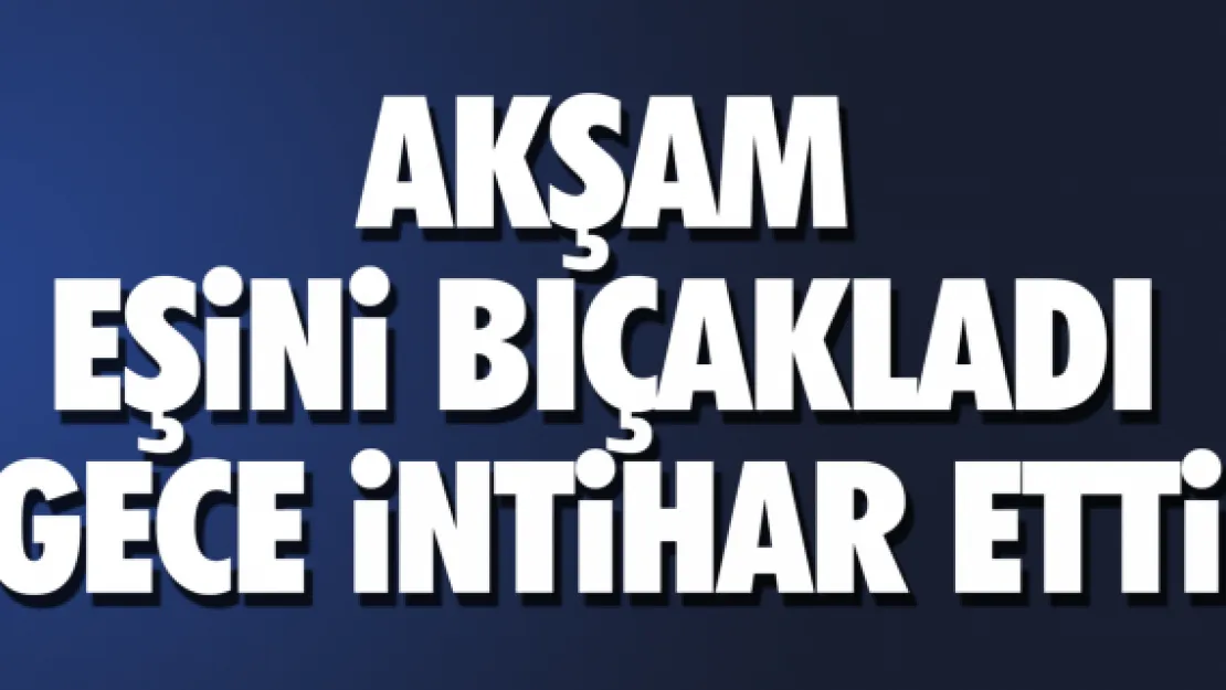 Akşam eşini bıçakladı, gece intihar etti