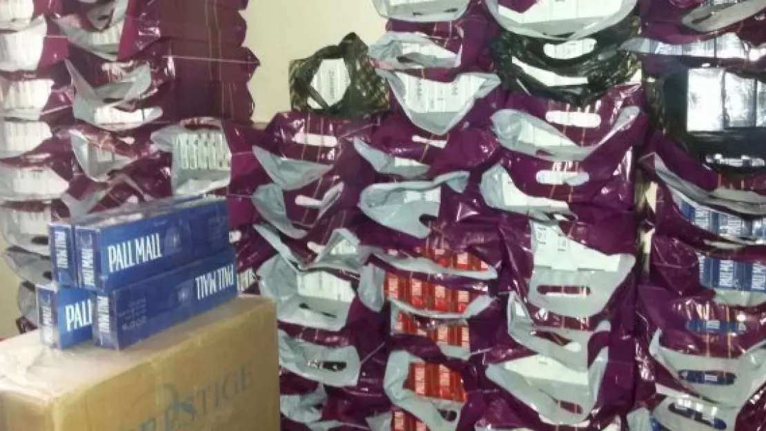 7 bin 300 paket kaçak sigara ele geçirdi