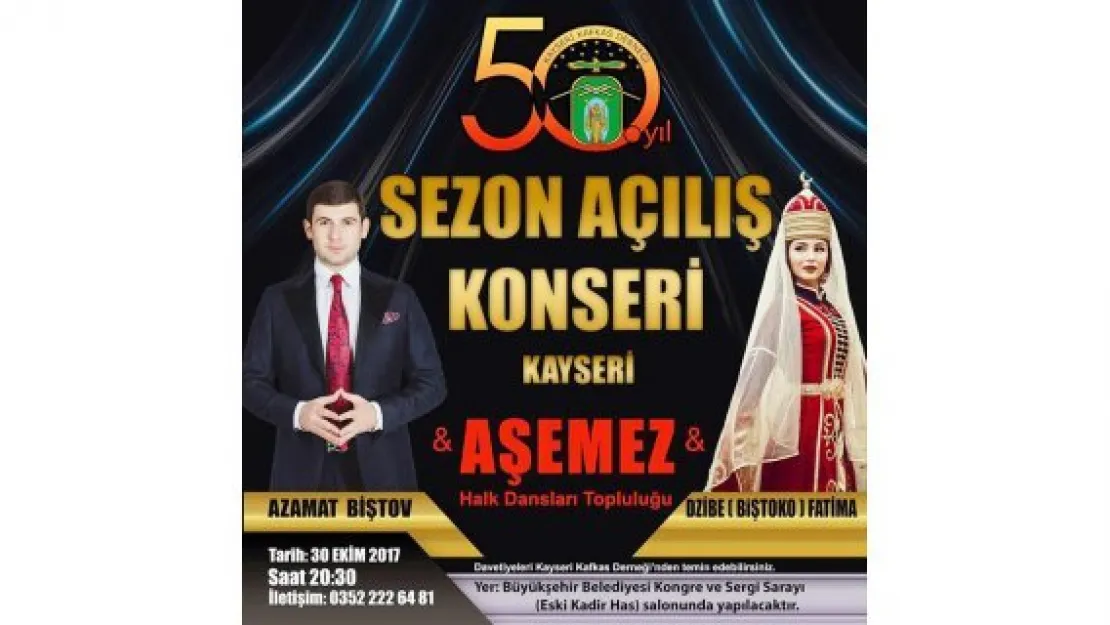 Kayseri Kafkas Derneği'nden 50. yıla özel konser