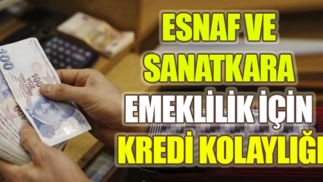 Esnaf ve sanatkara emeklilik için kredi kolaylığı