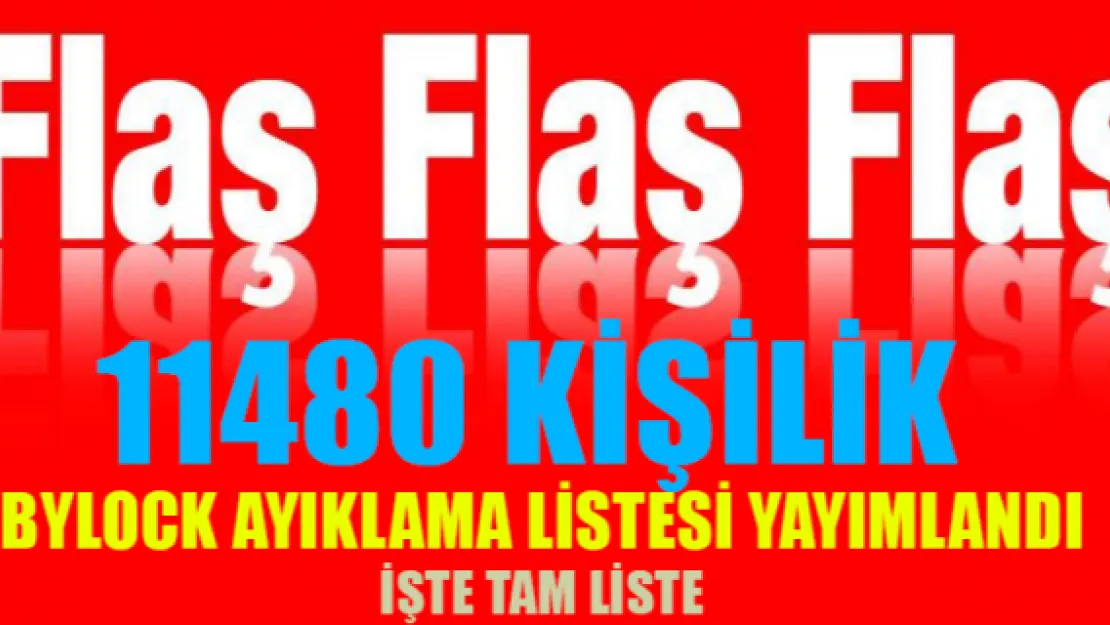 11.480 kişilik Bylock mağdurlarının listesi yayımlandı