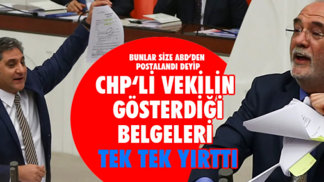 AK Partili Elitaş CHP'nin Man Adası belgelerini kürsüde yırttı