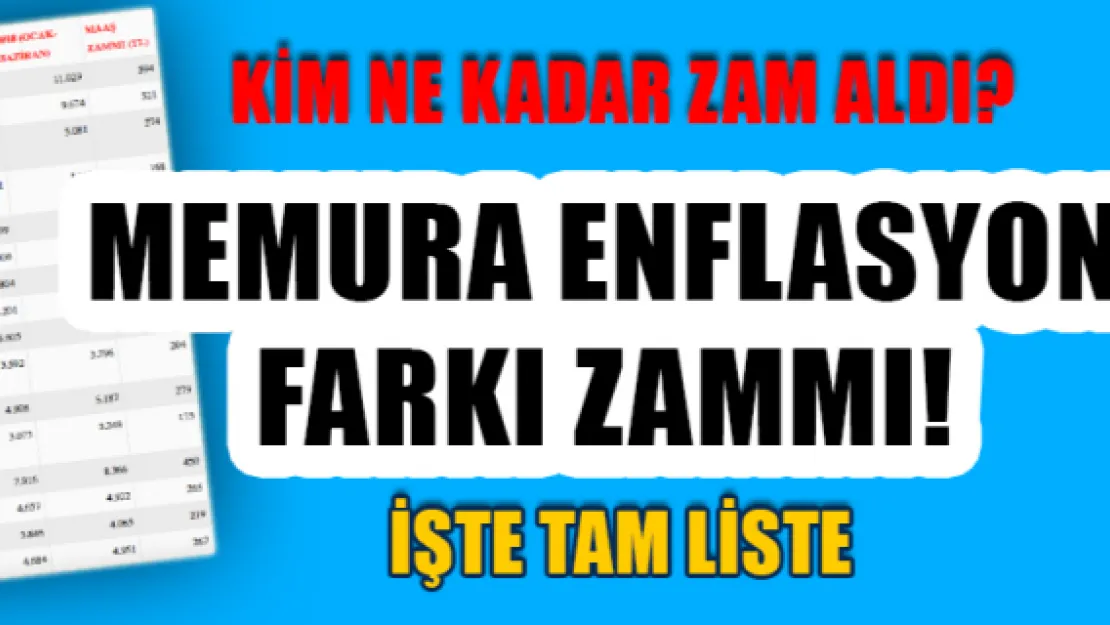 Memur maaşı 2018 ocak ayı enflasyon farkı zamlı maaşları