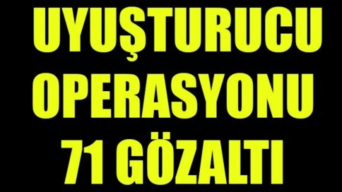 UYUŞTURUCU OPERASYONU: 71 GÖZALTI