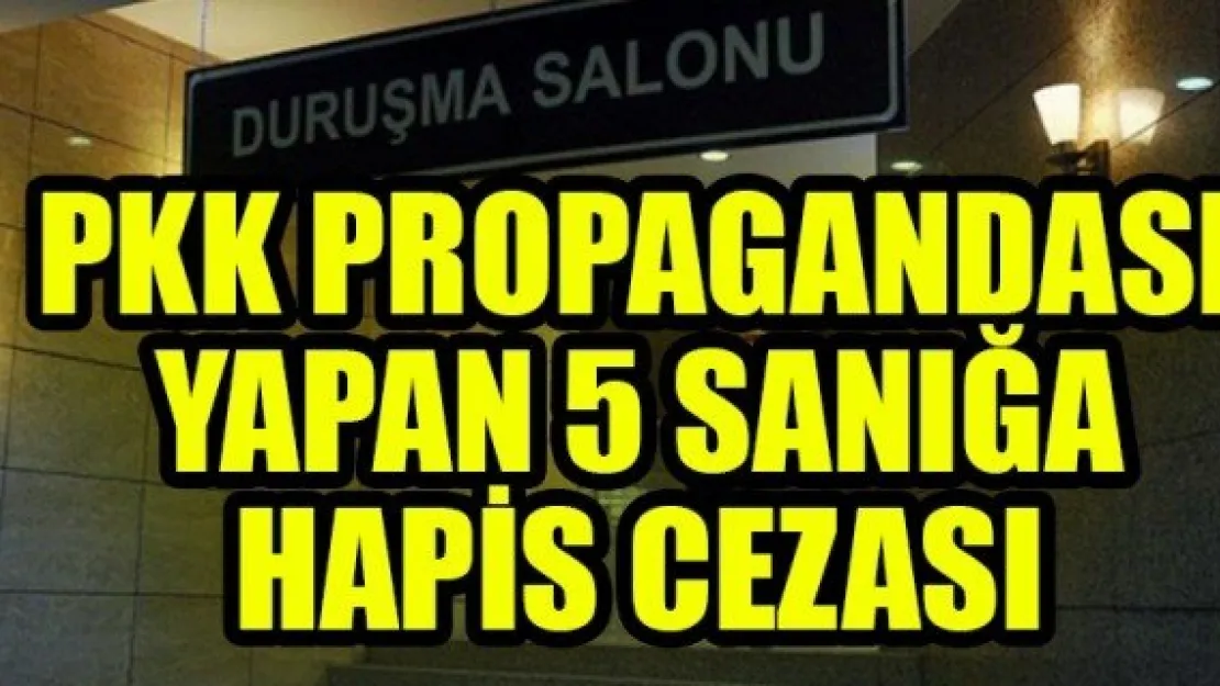 PKK PROPAGANDASI YAPAN 5 SANIĞA HAPİS CEZASI