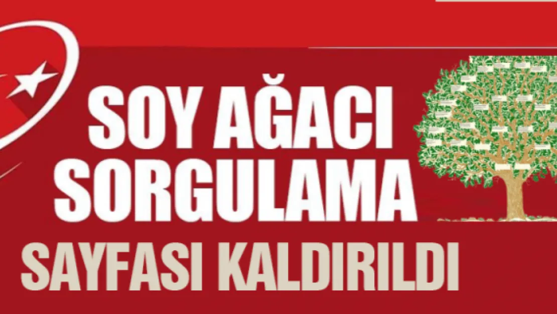 Soyağacı sorgulama sayfası kaldırıldı