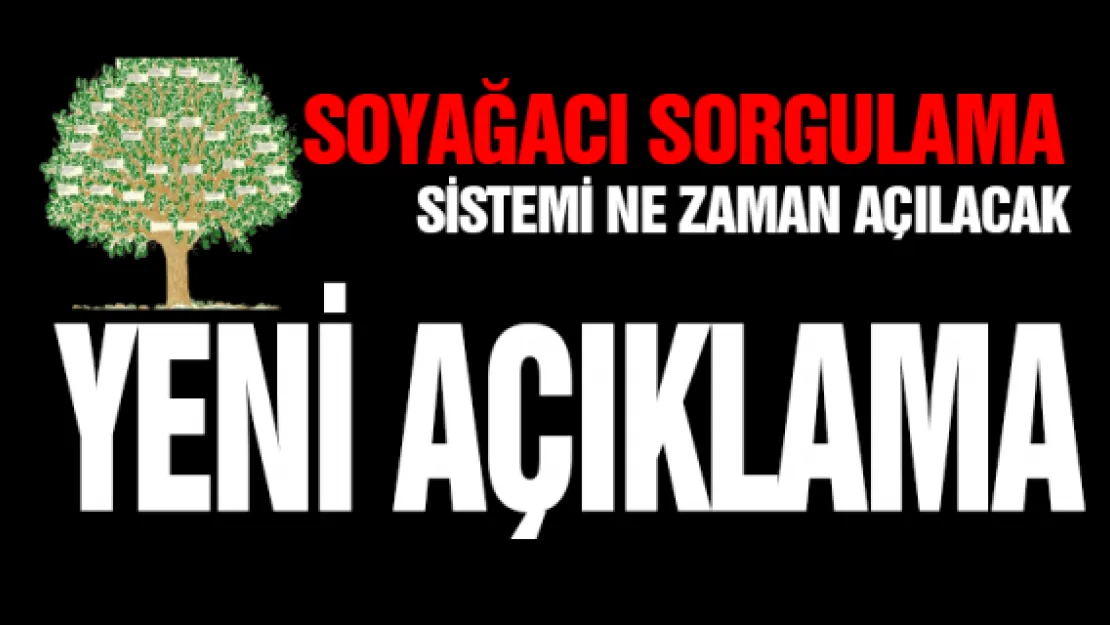 Soyağacı sorgulama sistemi ne zaman açılacak? İşte yeni açıklama