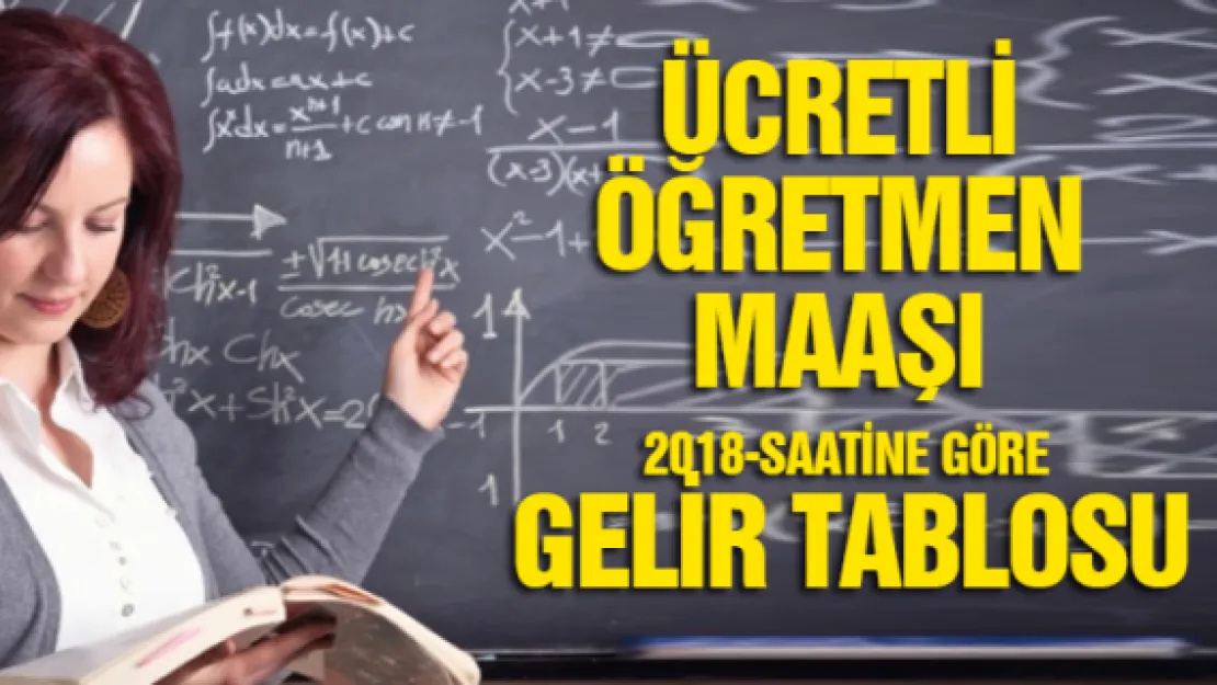 Ücretli öğretmen maaşı 2018-saatine göre gelir tablosu