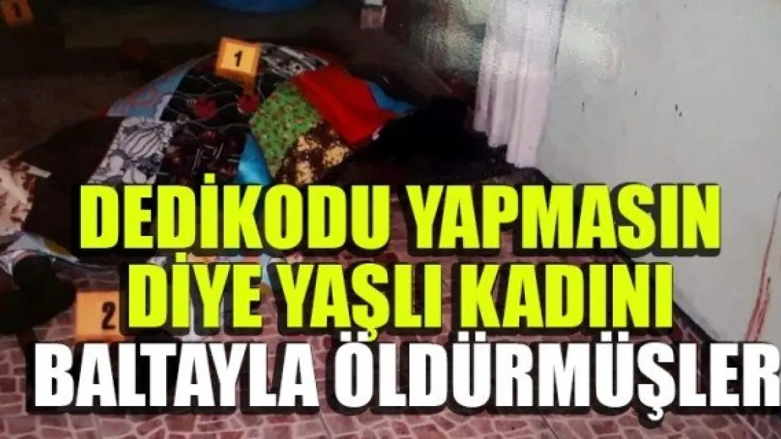 DEDİKODU YAPMASIN DİYE YAŞLI KADINI  BALTAYLA ÖLDÜRMÜŞLER