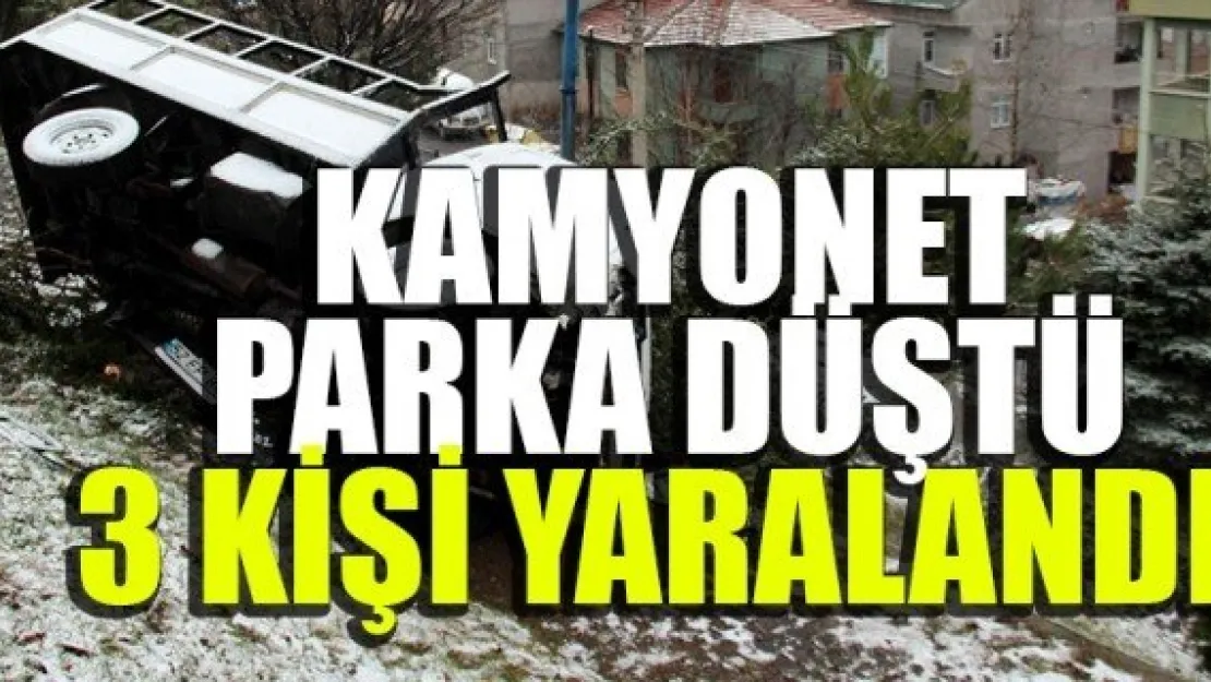 KAMYONET PARKA DÜŞTÜ, 3 KİŞİ YARALANDI