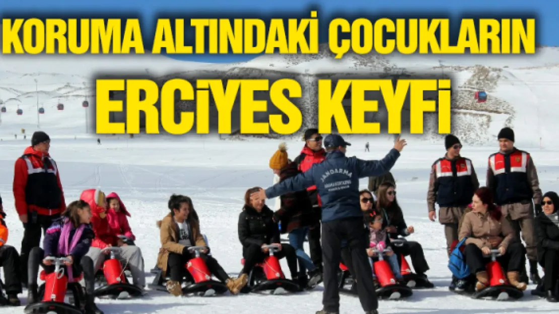 Koruma altındaki çocukların Erciyes keyfi 