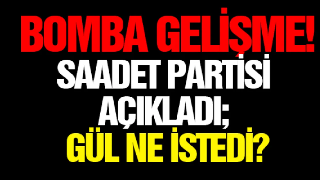 Bomba gelişme! Saadet Partisi açıkladı Gül ne istedi?