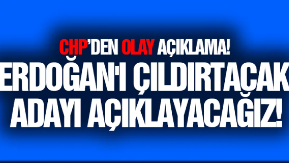 CHP'li Özel: Erdoğan'ı çıldırtacak adayı açıklayacağız!