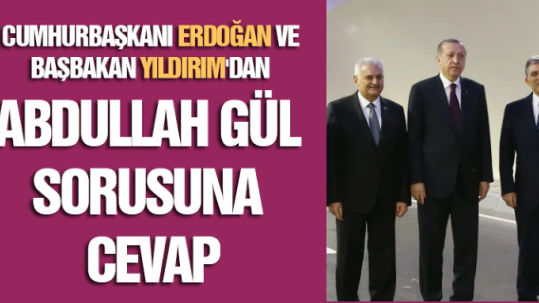 Cumhurbaşkanı Erdoğan ve Başbakan Yıldırım'dan Abdullah Gül sorusuna cevap