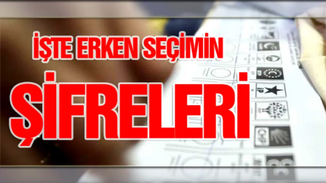 İşte erken seçimin şifreleri