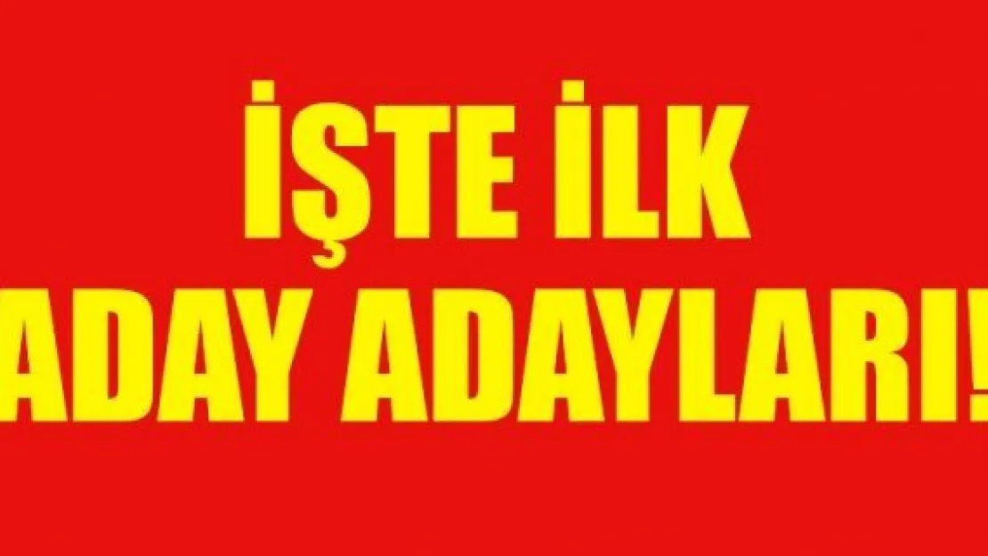 İŞTE İLK ADAY ADAYLARI!