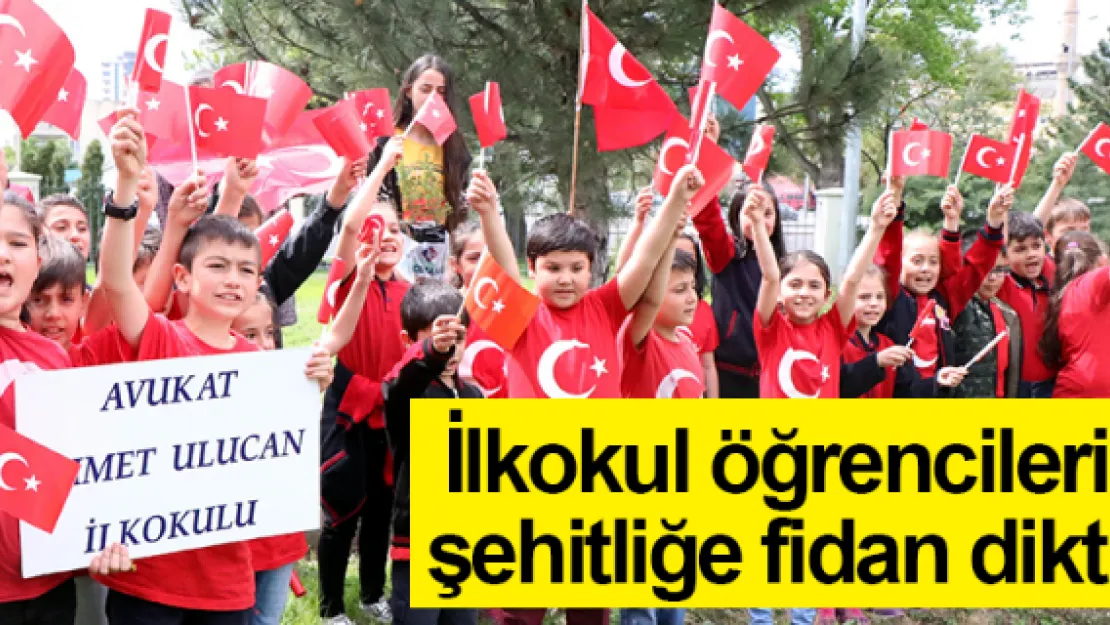 İlkokul öğrencileri şehitliğe fidan dikti