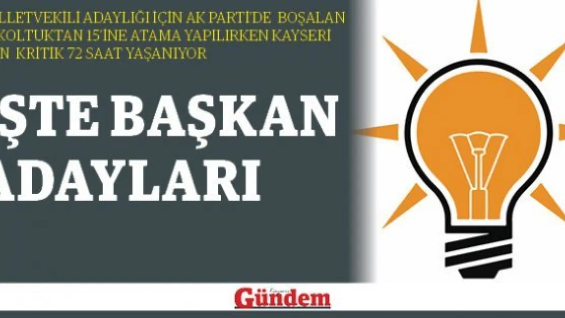 İşte Başkan Adayları