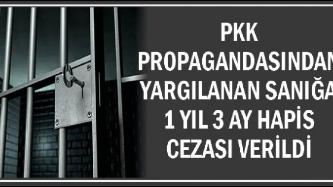 PKK propagandasından yargılanan sanığa 1 yıl 3 ay hapis cezası verildi