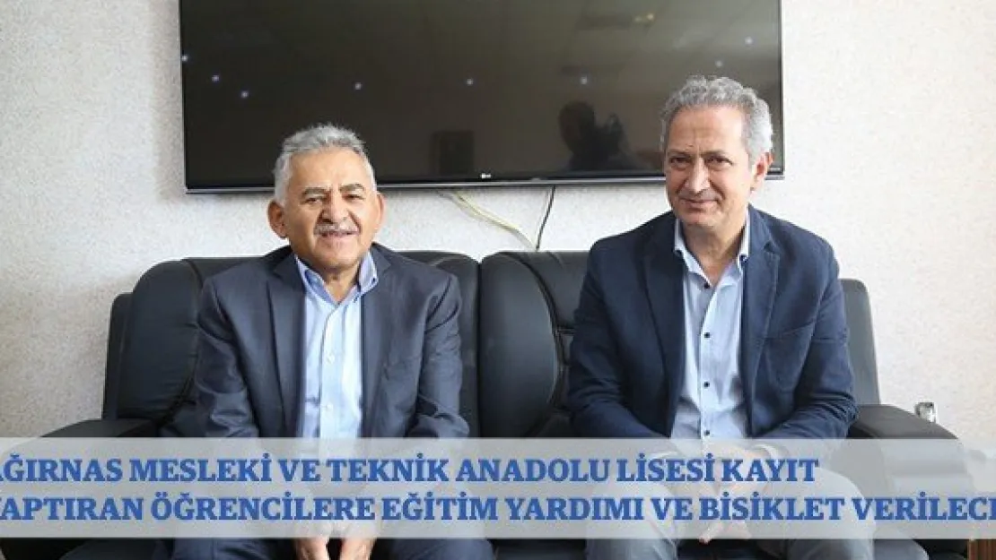 Ağırnas Mesleki ve Teknik Anadolu Lisesi kayıt yaptıran öğrencilere eğitim yardımı ve bisiklet verilecek