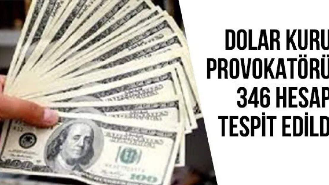 Dolar kuru provokatörü 346 hesap tespit edildi